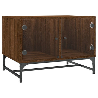 Ruskea sohvapöytä Iliesiu 68,5x50x50cm (lasiovilla tammi)