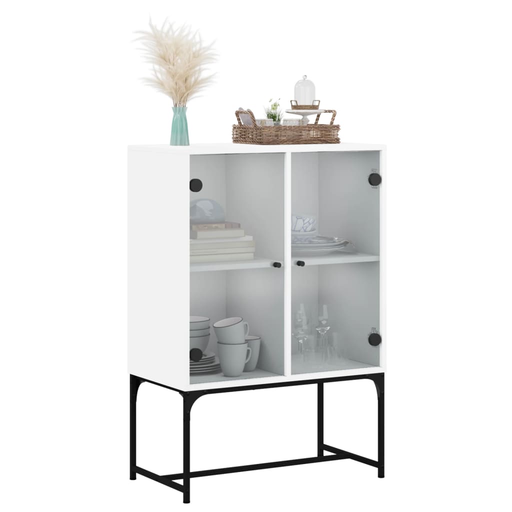 Valkoinen sivukaappi Antonya 69x37x100cm (lasiovilla)