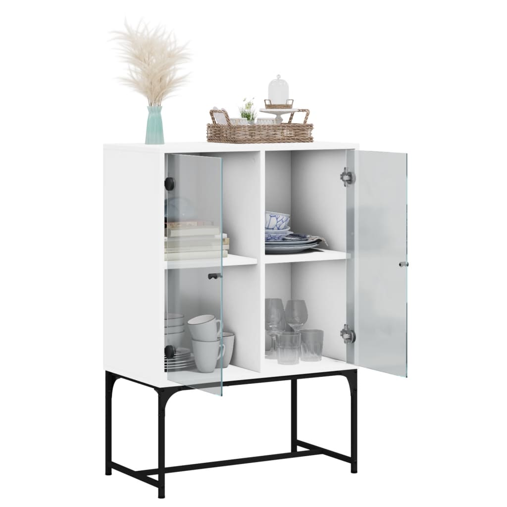Valkoinen sivukaappi Antonya 69x37x100cm (lasiovilla)