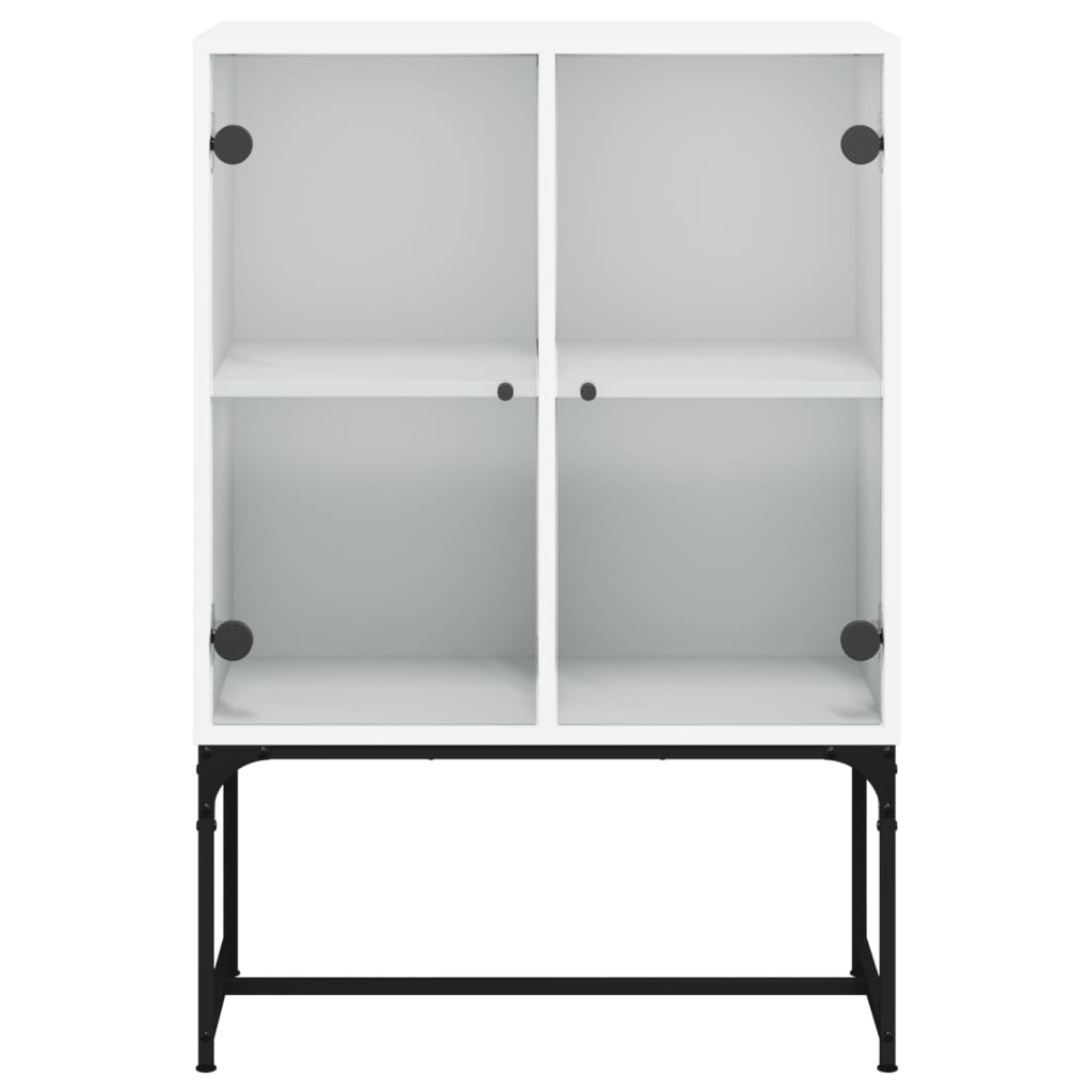 Valkoinen sivukaappi Antonya 69x37x100cm (lasiovilla)