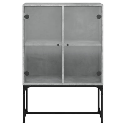 Sivukaappi lasiovilla betoninharmaa 69x37x100 cm
