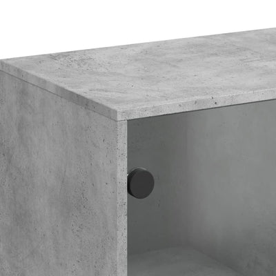 Sivukaappi lasiovilla betoninharmaa 69x37x100 cm