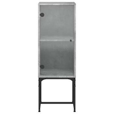 Betoninharmaa sivukaappi Sandutu 35x37x100cm (lasiovella)