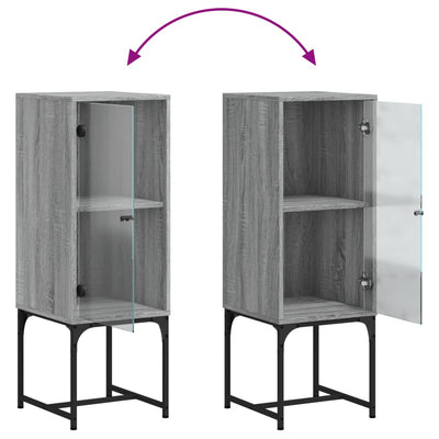 Harmaa sivukaappi Sandutu 35x37x100cm (lasiovella sonoma)