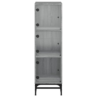 Harmaa kaappi lasiovilla Kayleigh 35x37x120cm