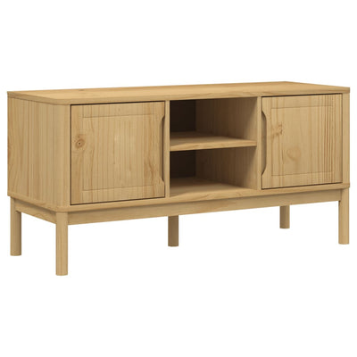 TV-taso FLORO vahanruskea 114x43x55 cm täysi mänty