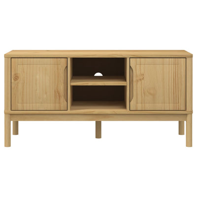 TV-taso FLORO vahanruskea 114x43x55 cm täysi mänty