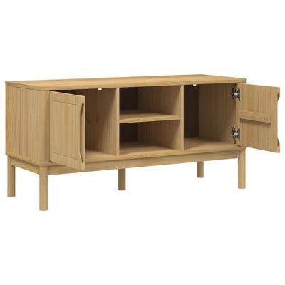 TV-taso FLORO vahanruskea 114x43x55 cm täysi mänty