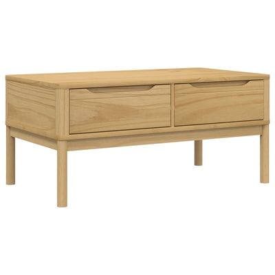 Sohvapöytä FLORO vahanruskea 99x55,5x45 cm täysi mänty