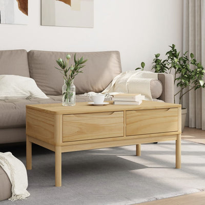 Sohvapöytä FLORO vahanruskea 99x55,5x45 cm täysi mänty
