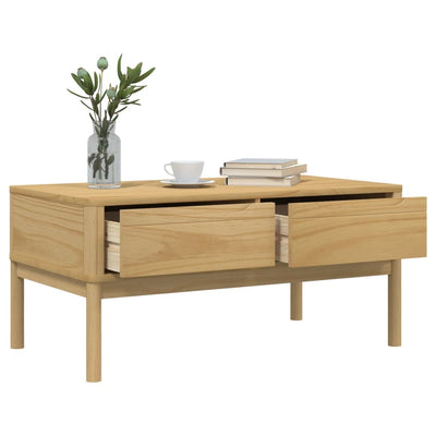 Sohvapöytä FLORO vahanruskea 99x55,5x45 cm täysi mänty
