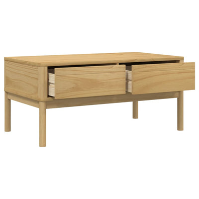 Sohvapöytä FLORO vahanruskea 99x55,5x45 cm täysi mänty