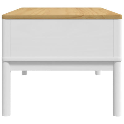 Sohvapöytä FLORO valkoinen 99x55,5x45 cm täysi mänty