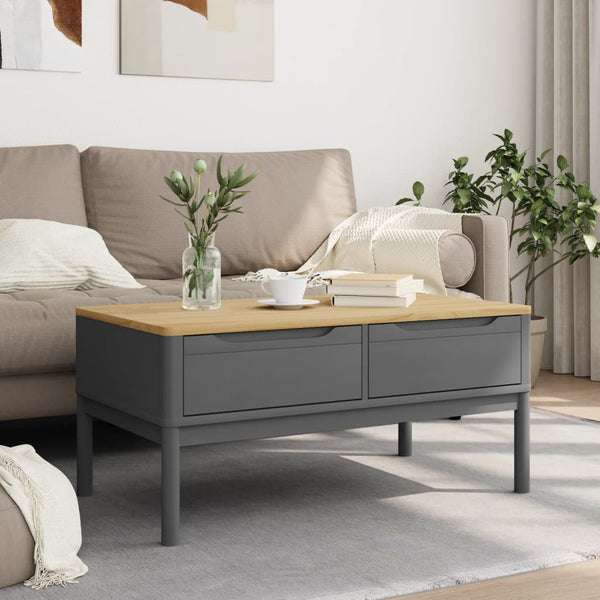 Sohvapöytä FLORO harmaa 99x55,5x45 cm täysi mänty