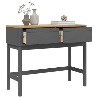 Konsolipöytä FLORO harmaa 89,5x36,5x73 cm täysi mänty