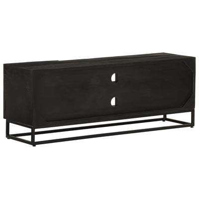 TV-taso musta 110x30x40 cm täysi mangopuu ja rauta