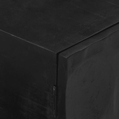 TV-taso musta 110x30x40 cm täysi mangopuu ja rauta
