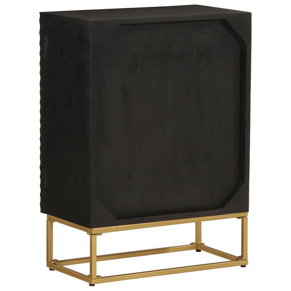 Senkki musta 55x30x76 cm täysi mangopuu ja rauta
