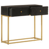 Musta konsolipöytä Shirley 90x30x76cm (mangopuu ja rauta)