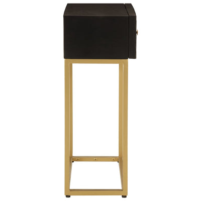 Konsolipöytä musta 90x30x76 cm täysi mangopuu ja rauta