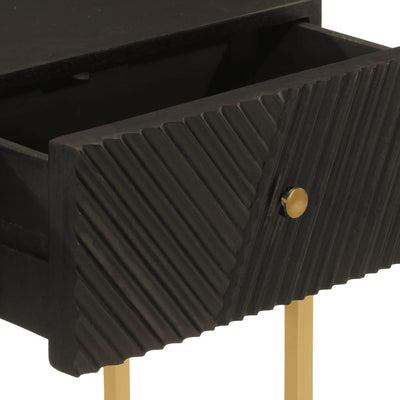 Musta konsolipöytä Shirley 90x30x76cm (mangopuu ja rauta)