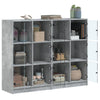 Kirjahylly ovilla betoninharmaa 136x37x109 cm tekninen puu