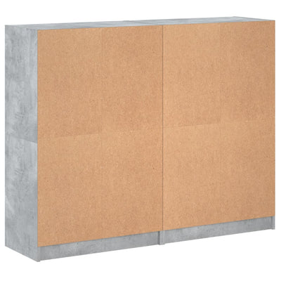 Kirjahylly ovilla betoninharmaa 136x37x109 cm tekninen puu