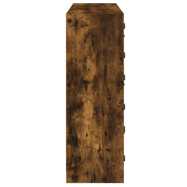 Kirjahylly ovilla savutammi 136x37x109 cm tekninen puu