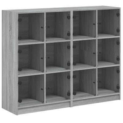 Kirjahylly ovilla harmaa Sonoma 136x37x109 cm tekninen puu