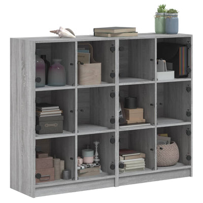 Kirjahylly ovilla harmaa Sonoma 136x37x109 cm tekninen puu