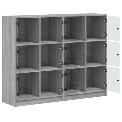 Kirjahylly ovilla harmaa Sonoma 136x37x109 cm tekninen puu