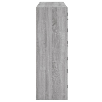 Kirjahylly ovilla harmaa Sonoma 136x37x109 cm tekninen puu