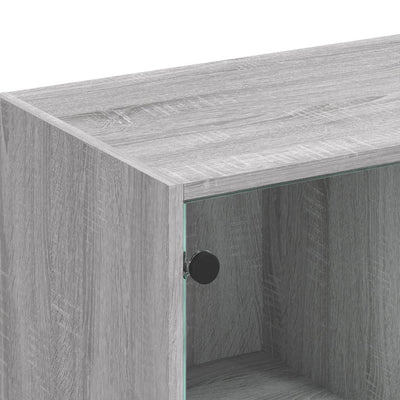 Kirjahylly ovilla harmaa Sonoma 136x37x109 cm tekninen puu