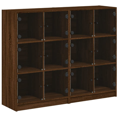 Kirjahylly ovilla ruskea tammi 136x37x109 cm tekninen puu