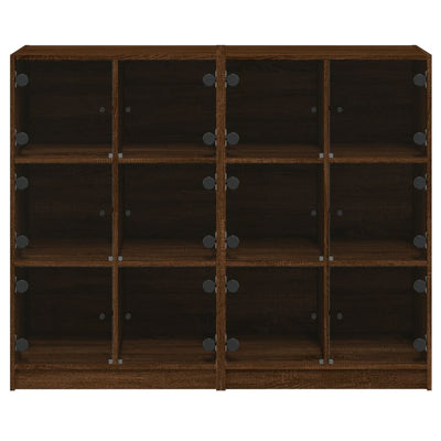 Kirjahylly ovilla ruskea tammi 136x37x109 cm tekninen puu