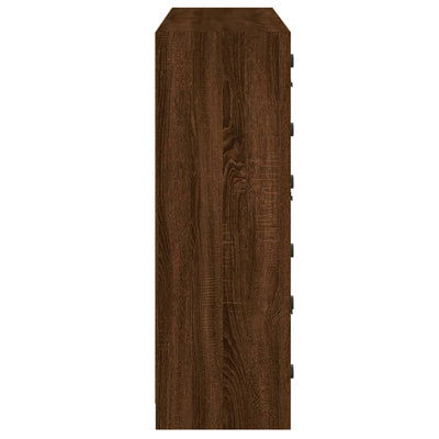 Kirjahylly ovilla ruskea tammi 136x37x109 cm tekninen puu