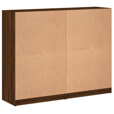 Kirjahylly ovilla ruskea tammi 136x37x109 cm tekninen puu