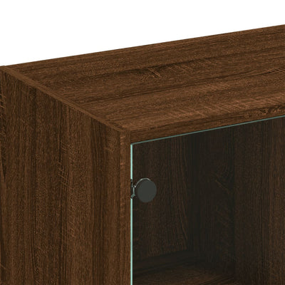 Kirjahylly ovilla ruskea tammi 136x37x109 cm tekninen puu