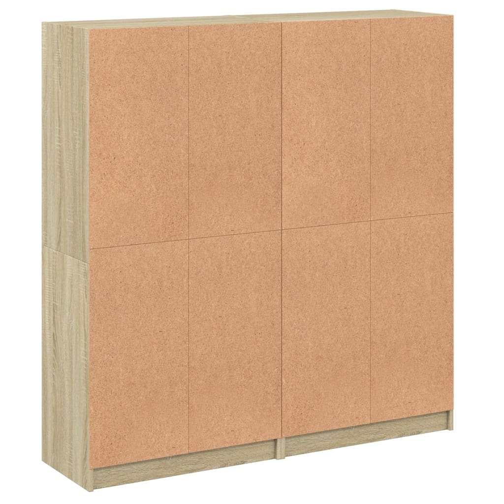 Sonoma-tammi kirjahylly ovilla Pearline 136x37x142cm (puinen)