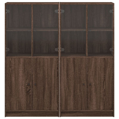Kirjahylly ovilla ruskea tammi 136x37x142 cm tekninen puu