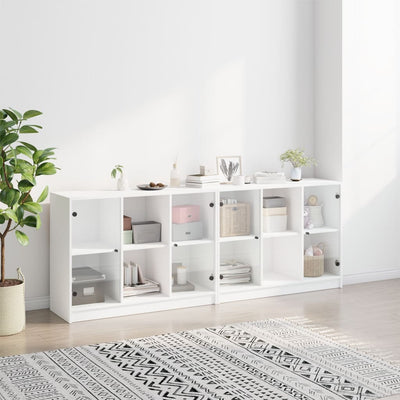 Kirjahylly ovilla valkoinen 204x37x75 cm tekninen puu