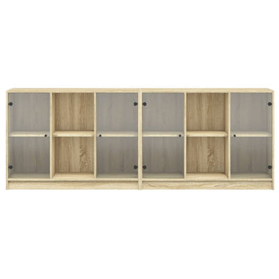 Kirjahylly ovilla Sonoma-tammi 204x37x75 cm tekninen puu
