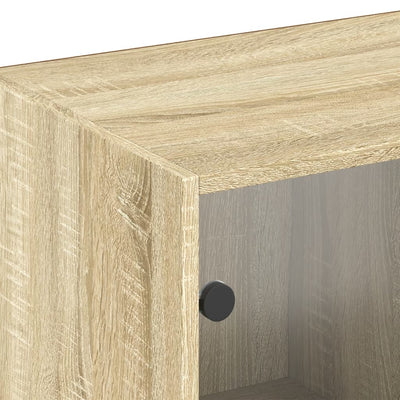 Kirjahylly ovilla Sonoma-tammi 204x37x75 cm tekninen puu