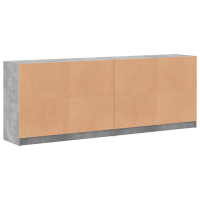 Kirjahylly ovilla betoninharmaa 204x37x75 cm tekninen puu
