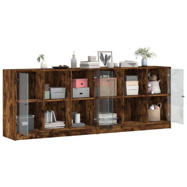Kirjahylly ovilla savutammi 204x37x75 cm tekninen puu