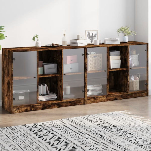 Kirjahylly ovilla savutammi 204x37x75 cm tekninen puu