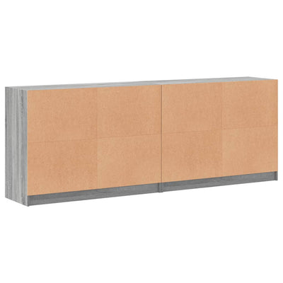 Kirjahylly ovilla harmaa Sonoma 204x37x75 cm tekninen puu
