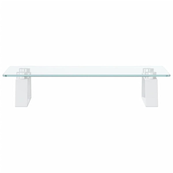 Näyttöteline valkoinen 40x20x8 cm karkaistu lasi ja metalli