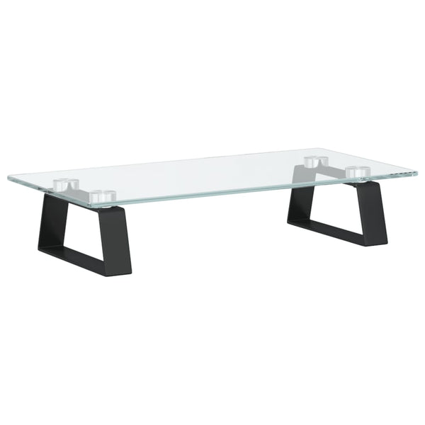 Näyttöteline musta 40x20x8 cm karkaistu lasi ja metalli