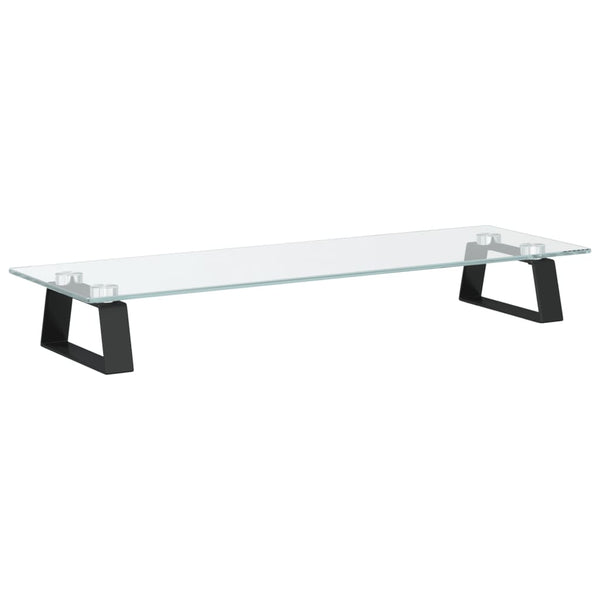Näyttöteline musta 60x20x8 cm karkaistu lasi ja metalli